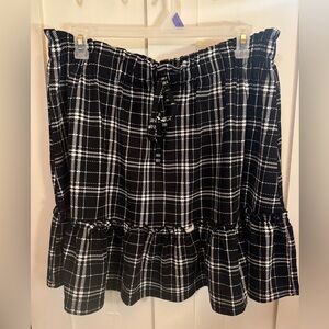 Black and White Plaid Women's Mini Skirt